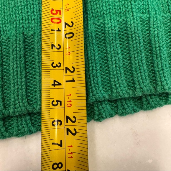 Evan Picone Cable Knit Boat Neck Sweater 100% Cotton Green Size Small - Picture 6 of 9